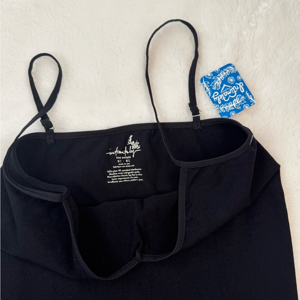 NWT Free People Black Seamless Mini Slip Size M/L - Picture 4 of 7